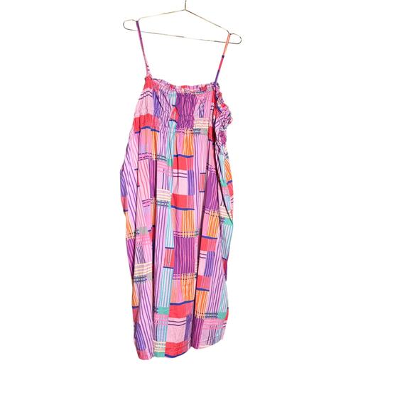 ELOQUII Colorful Cotton Sundress Size 28 – Smocked Bodice, Adjustable Straps - Picture 1 of 6